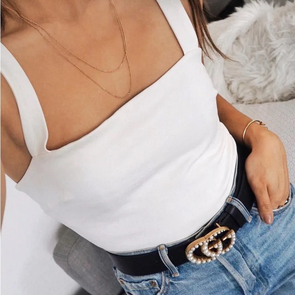 Lulus Symbolize White Sleeveless Bodysuit